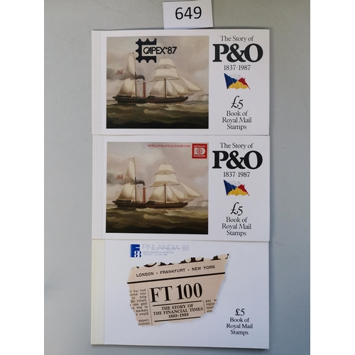 649 - BOOKLETS.  Prestige issues with 5 different overprinted for Exhibitions and Limited Edition 2016 QE ... 