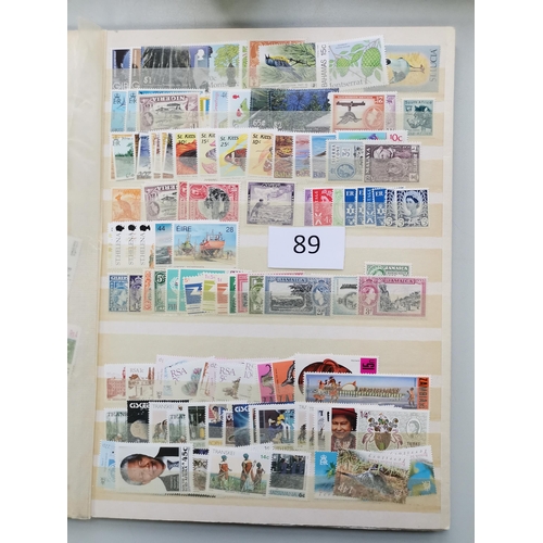 89 - MIXED WORLD.  Mainly BC QE M (much unmounted) in stockbook  incl. some wmk varieties. (100's)