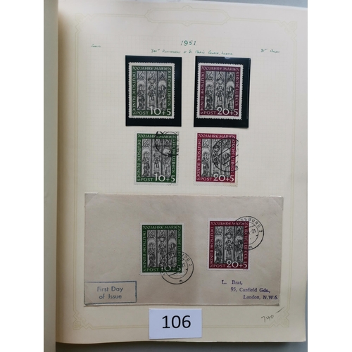 106 - GERMANY. 1949-55 collection in album probably complete M (posthorn set mounted  others nearly all UM... 