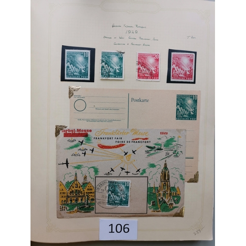 106 - GERMANY. 1949-55 collection in album probably complete M (posthorn set mounted  others nearly all UM... 