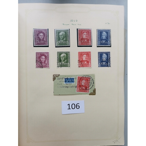 106 - GERMANY. 1949-55 collection in album probably complete M (posthorn set mounted  others nearly all UM... 