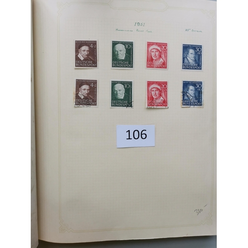 106 - GERMANY. 1949-55 collection in album probably complete M (posthorn set mounted  others nearly all UM... 