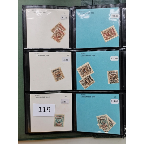 119 - GERMANY. MEMEL (LITHUANIAN OCCUPATION) M or UM and FU stock on stocksheets in binder. Many useful va... 