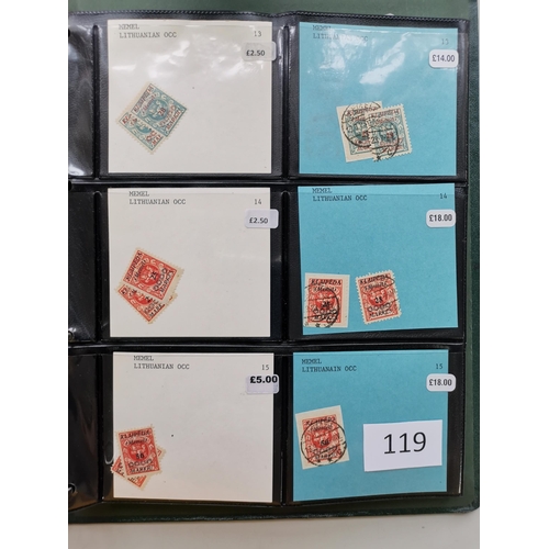 119 - GERMANY. MEMEL (LITHUANIAN OCCUPATION) M or UM and FU stock on stocksheets in binder. Many useful va... 