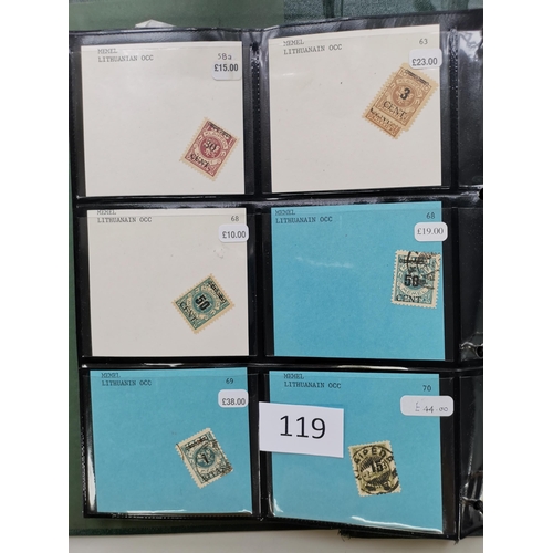 119 - GERMANY. MEMEL (LITHUANIAN OCCUPATION) M or UM and FU stock on stocksheets in binder. Many useful va... 