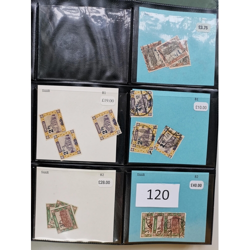 120 - ***VIDEO AVAILABLE*** GERMANY. SAAR. An extensive M  UM and FU stock on stocksheets in 2 large binde... 