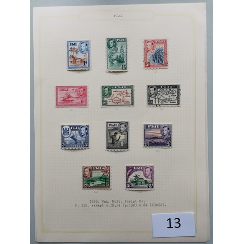 13 - MIXED WORLD. Various mainly BC on leaves/cards  incl. N. Borneo 1939 to $2 M  Postage Due set M  Ade... 