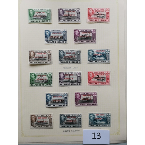 13 - MIXED WORLD. Various mainly BC on leaves/cards  incl. N. Borneo 1939 to $2 M  Postage Due set M  Ade... 