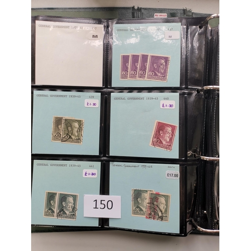 150 - POLAND. GERMAN OCCUPATION. A stock of M or UM and FU issues on stocksheets in large binder  1939-44 ... 