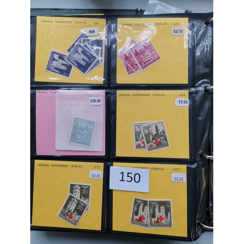 150 - POLAND. GERMAN OCCUPATION. A stock of M or UM and FU issues on stocksheets in large binder  1939-44 ... 