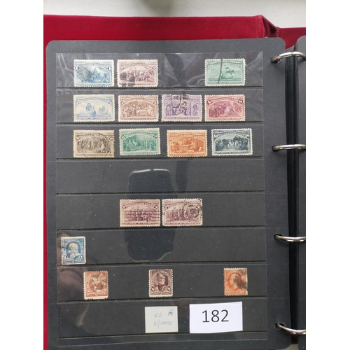 182 - U.S.A. A collection on stocksheets in binder  from early issues onwards  mixed condition but some us... 