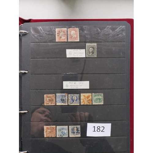 182 - U.S.A. A collection on stocksheets in binder  from early issues onwards  mixed condition but some us... 