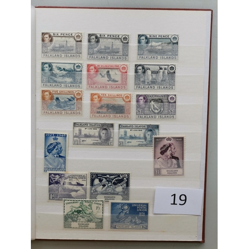 19 - MIXED WORLD. South Atlantic M range in small stockbook (odd UM) with Ascension 1938-53 vals to 10/- ... 