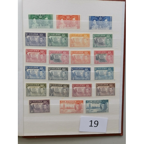 19 - MIXED WORLD. South Atlantic M range in small stockbook (odd UM) with Ascension 1938-53 vals to 10/- ... 