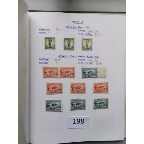 198 - AUSTRALIA. 1913-1953 M collection on leaves  generally clean with 'Roos' mixed wmk vals to 1/-  1913... 