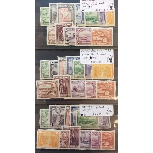 213 - BRITISH GUIANA. 1938-52 to $3 x 3 sets to 12 M. Cat. £360. (36)