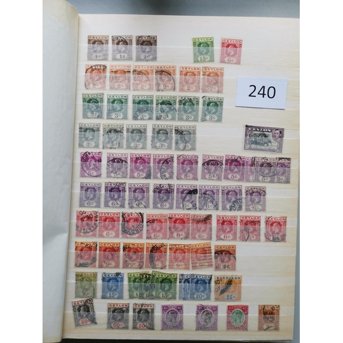 240 - CEYLON.Duplicated M and U ranges in 2 stockbooks  strength in KGVI defins incl. UM blocks. (many 100... 