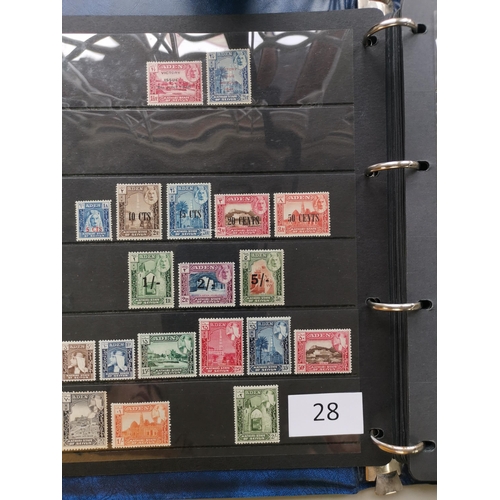 28 - MIXED WORLD. BC M and U collection in binder  interest in Aden and States  Sudan and Zanzibar. (100'... 