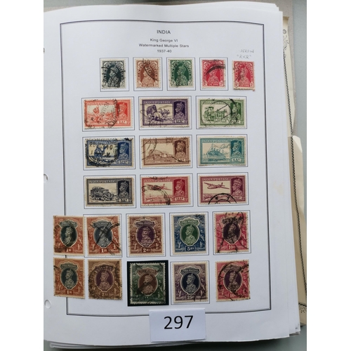 297 - INDIA. Mainly used collection on printed leaves  from 1854 onwards  varied condition  incl. 1937-40 ... 