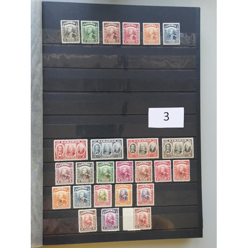 3 - ***VIDEO AVAILABLE*** MIXED WORLD. BC Asia KGVI M range of sets  RSW's in stockbook with Malayan Sta... 