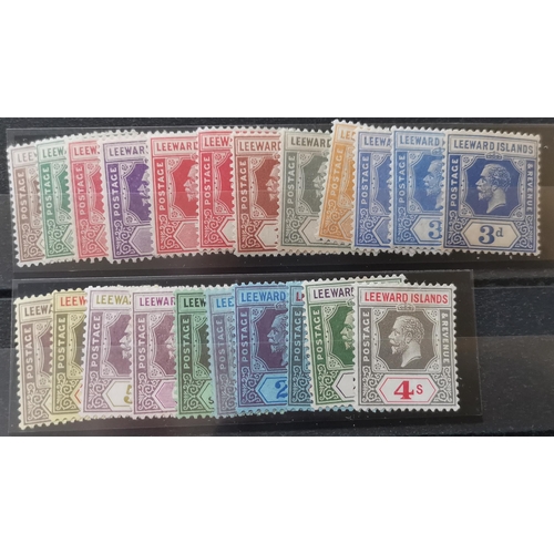 305 - LEEWARD IS. 1921-32 set to 4/- with listed shades incl. 3d deep ultramarine  M. SG58-77. Cat. £288. ... 