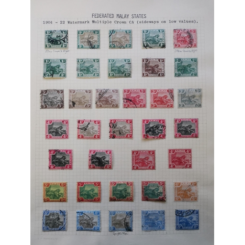 315 - MALAYSIA. FMS. Collection on leaves  value in M incl. 1900 to 20c and 50c green and black and overpr... 