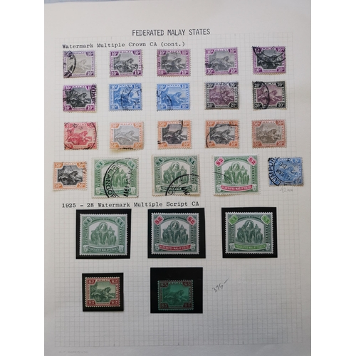 315 - MALAYSIA. FMS. Collection on leaves  value in M incl. 1900 to 20c and 50c green and black and overpr... 