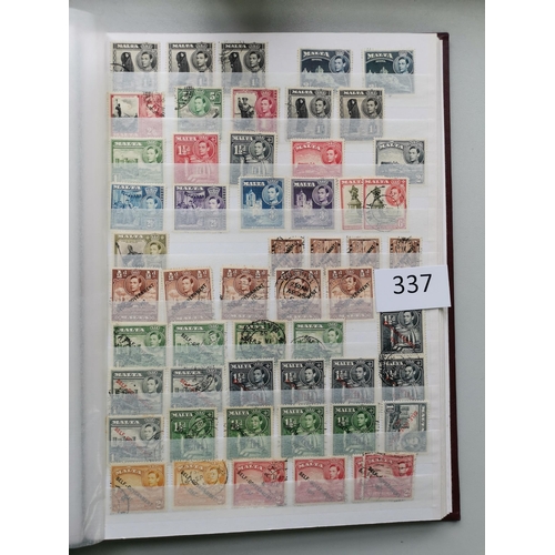 337 - MALTA. QV to 1972 M and U collection in stockbook incl. 1935 Jubilee M  KGVI vals to 5/- (4)  1956 1... 