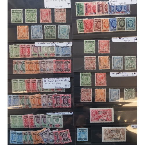 352 - MOROCCO AGENCIES. SPANISH CURRENCY. M range on stockcards with duplication  incl. 1907-12 to 1p on 1... 