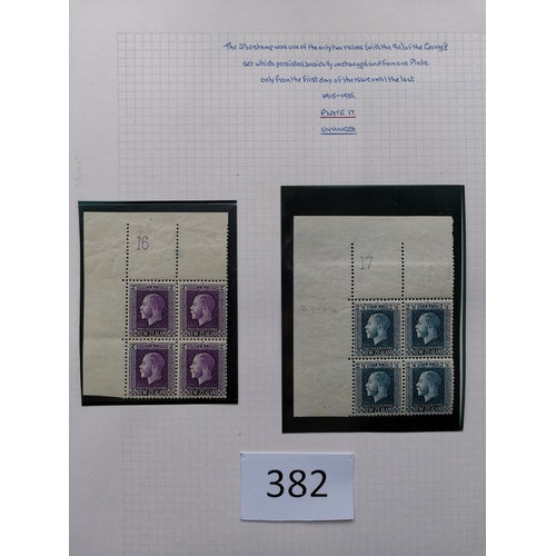 382 - NEW ZEALAND. KGV PLATE BLOCKS. A fine collection of corner plate blocks of 4 with 1915-30 2d violet ... 