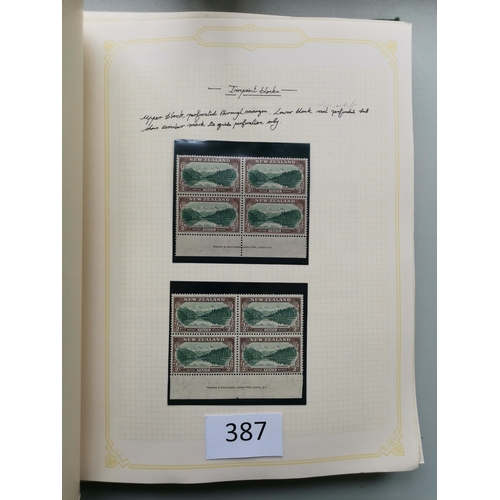 387 - NEW ZEALAND. KGVI collection in album  some specialisation  incl. imprint blocks  plate proof blocks... 