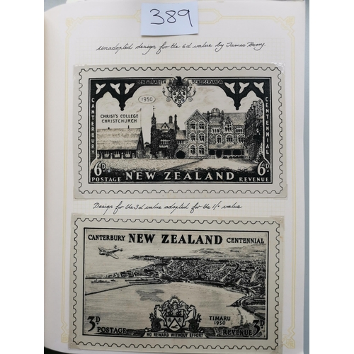 389 - NEW ZEALAND. 1950-1966 semi-specialised collection on leaves with mint/fine used  FDC's  plate proof... 