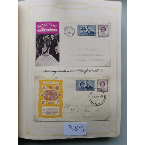 389 - NEW ZEALAND. 1950-1966 semi-specialised collection on leaves with mint/fine used  FDC's  plate proof... 