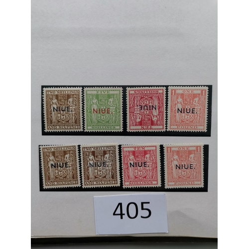 405 - NEW ZEALAND. DEPENDENCIES. Range on leaves with Niue 1902-1984  M/UM  useful KEVII-KGVI Arms values ... 