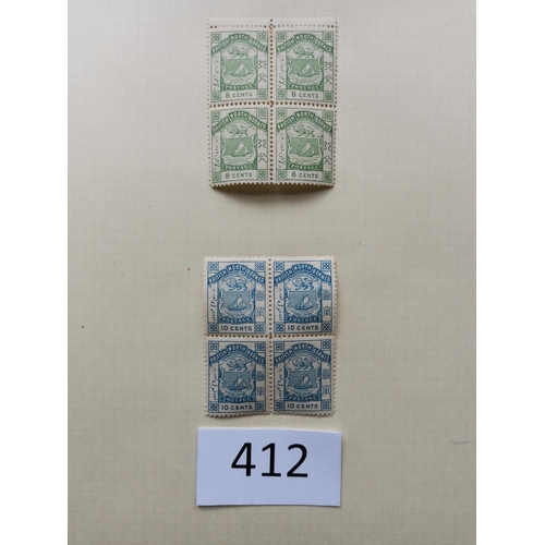 412 - NORTH BORNEO. A collection of 1886-87 issues on leaves  with M vals to $1 and $2  some blocks incl. ... 