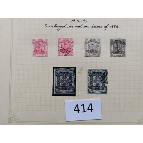 414 - NORTH BORNEO. Collection of 1890-95 issues on leaves incl. 1890 2c on 25c M and FU  1891-92 6c on 10... 