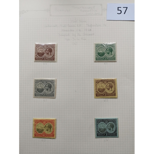 57 - MIXED WORLD. BC on leaves and in envelopes  varied condition  incl. both Bermuda 1920-21 Tercentenar... 