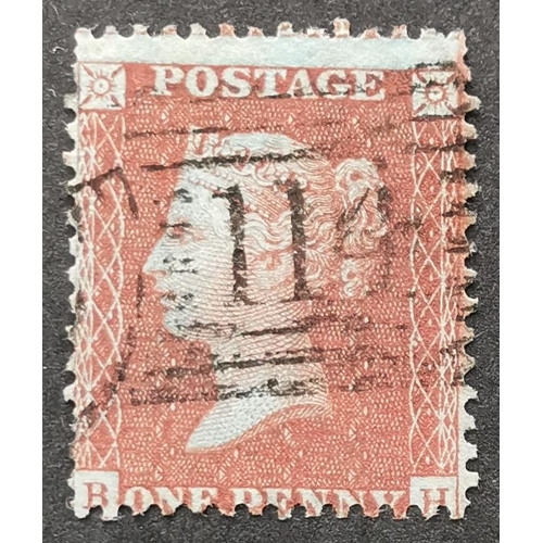 582 - QUEEN VICTORIA. 1856 1d red-brown  BH  blued paper  SC p.14  scarce pl.22 fine used. SGSpec.C7. Cat.... 