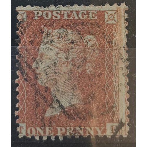 584 - QUEEN VICTORIA. 1856 1d red-brown  TF  blued paper  SC p.14  from plate 23  a few pulled perfs at th... 