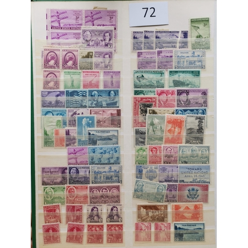 72 - FOREIGN COUNTRIES. Collection in 2 stockbooks  main value in USA and Switzerland mint  early to midd... 