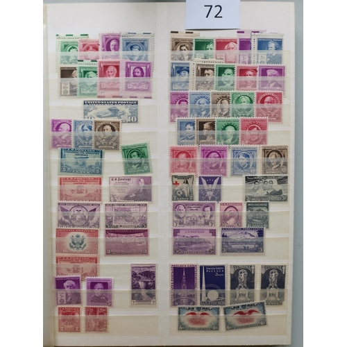 72 - FOREIGN COUNTRIES. Collection in 2 stockbooks  main value in USA and Switzerland mint  early to midd... 