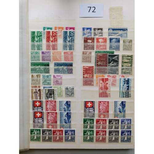 72 - FOREIGN COUNTRIES. Collection in 2 stockbooks  main value in USA and Switzerland mint  early to midd... 