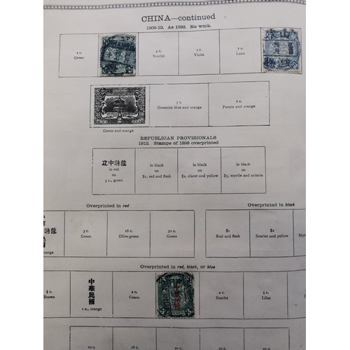 9 - MIXED WORLD. M and U collection in Ideal album  value in Foreign incl. China 1885-88 1ca  3ca and 5c... 