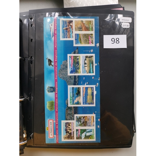 98 - FRANCE. UM stock of 2002-2009 stamps and m/s's in 2 large binders. High face value. (many 100's)