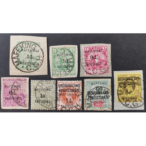 235 - CAPE OF GOOD HOPE.MAFEKING. 1900 surcharge on Cape of Good Hope set of 5  FU all on small piece exce... 