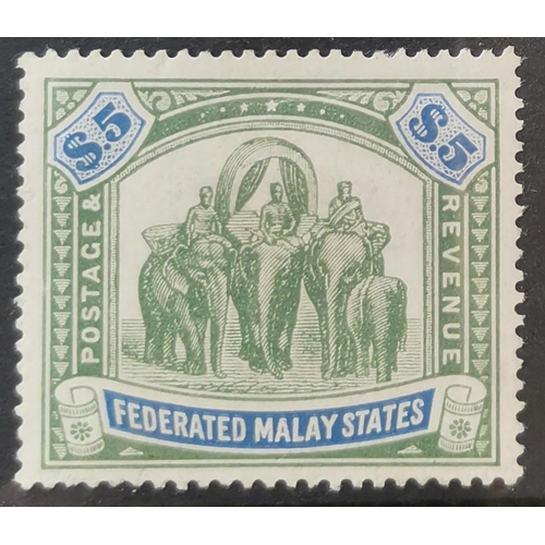 317 - MALAYSIA. FMS. 1922-34 $5 green and blue M. SG80. Cat. £225. (1)