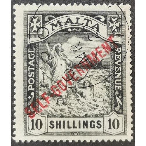 339 - MALTA. 1922 SELF-GOVERNMENT 10/- FU. SG121. Cat. £250. (1)