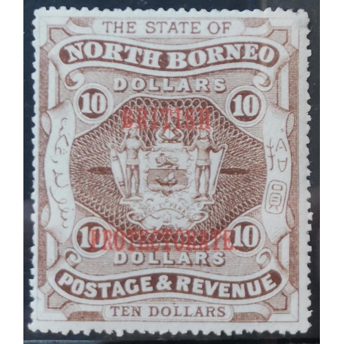 417 - NORTH BORNEO. 1901-5 $10 brown  looks UM  very clean. SG145. Cat. £750. (1)