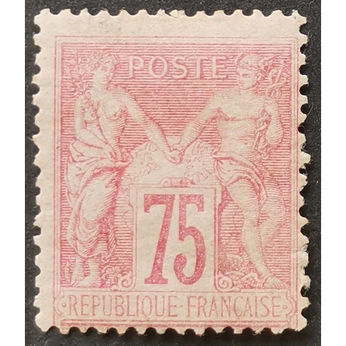 95 - FRANCE. 1885 75c rose o.g. SG238. Cat. £3 000. (1)