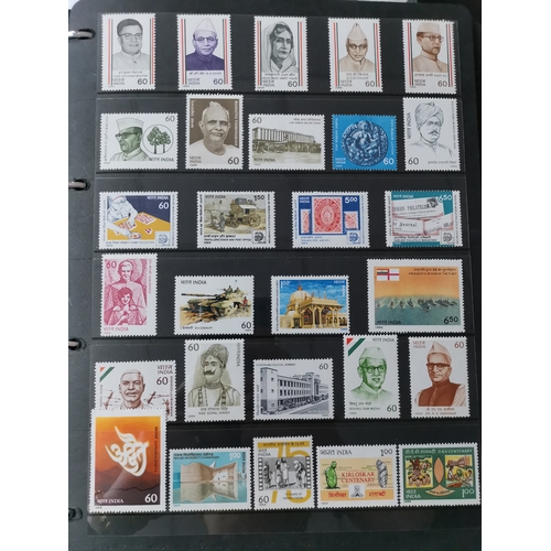 298 - INDIA. 1952 to June 2016 apparently comprehensive collection on stocksheets in 3 binders  1950's to ... 